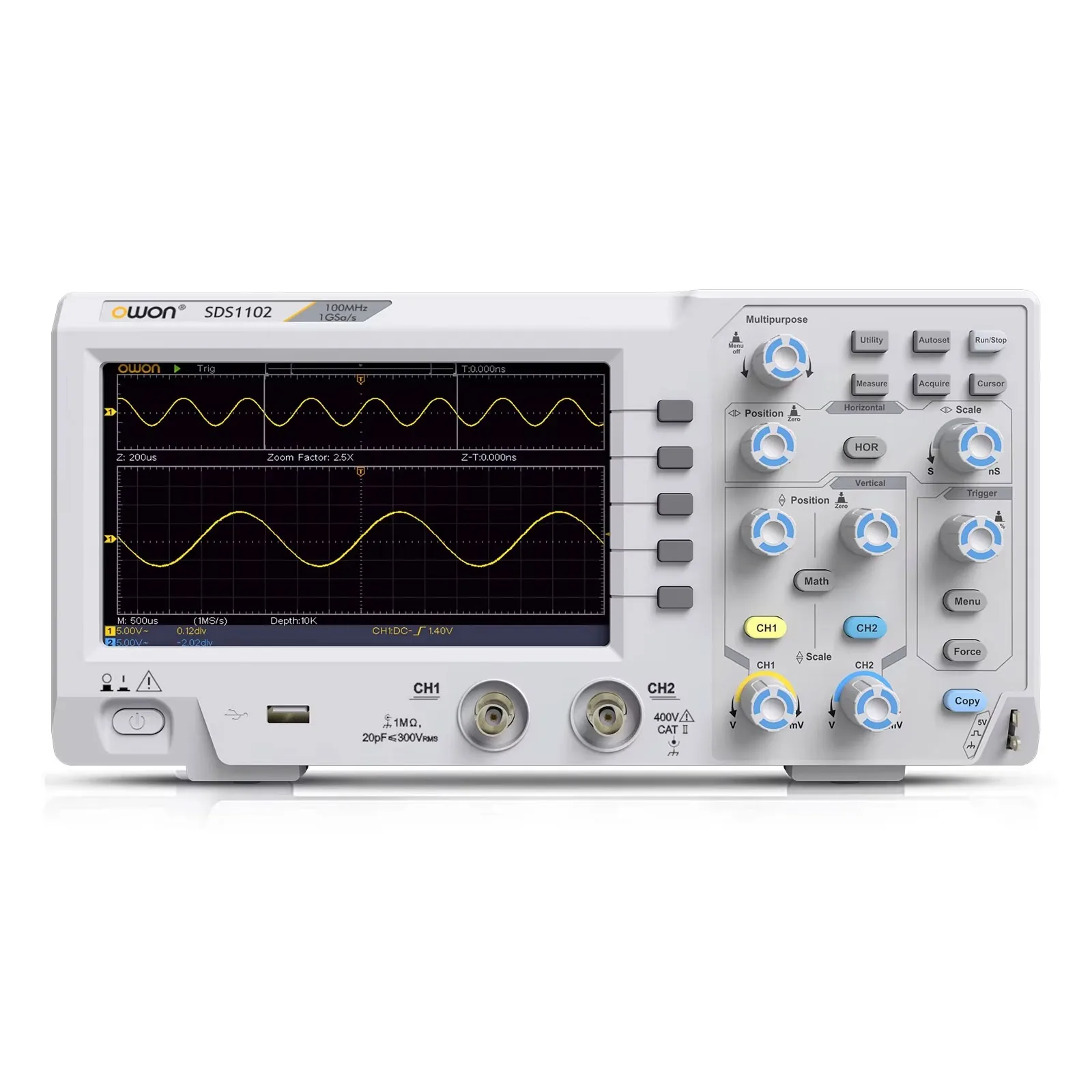 In stock SDS1102 100MHz 1GS/s 8Bits High Resolution ADC 2-Channel Digital Oscilloscope with 7-inch LCD Support for SCPI and Labv
In stock SDS1102 100MHz 1GS/s 8Bits High Resolution ADC 2-Channel Digital Oscilloscope with 7-inch LCD Support for SCPI and Labv