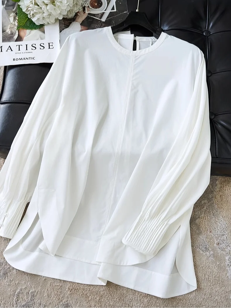 Women's White irt Lantern Sve Pleated Irregular Design Court Sle Long Sve round Ne Mid-Length Casual Faion
Women's White irt Lantern Sve Pleated Irregular Design Court Sle Long Sve round Ne Mid-Length Casual Faion