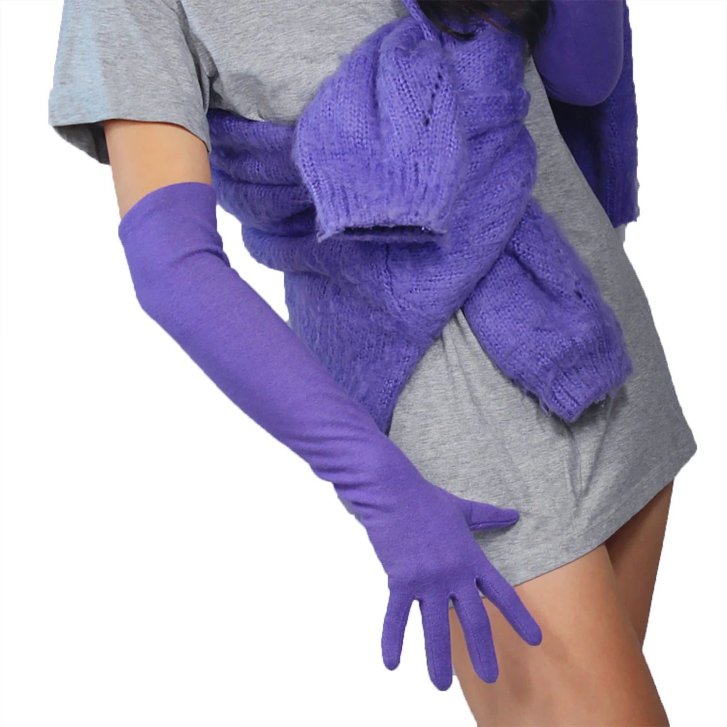 DooWay Women Wool Cashmere Fashion Gloves Stretchy 20-inch Light Purple Winter Warm Long Finger Gloves
DooWay Women Wool Cashmere Fashion Gloves Stretchy 20-inch Light Purple Winter Warm Long Finger Gloves