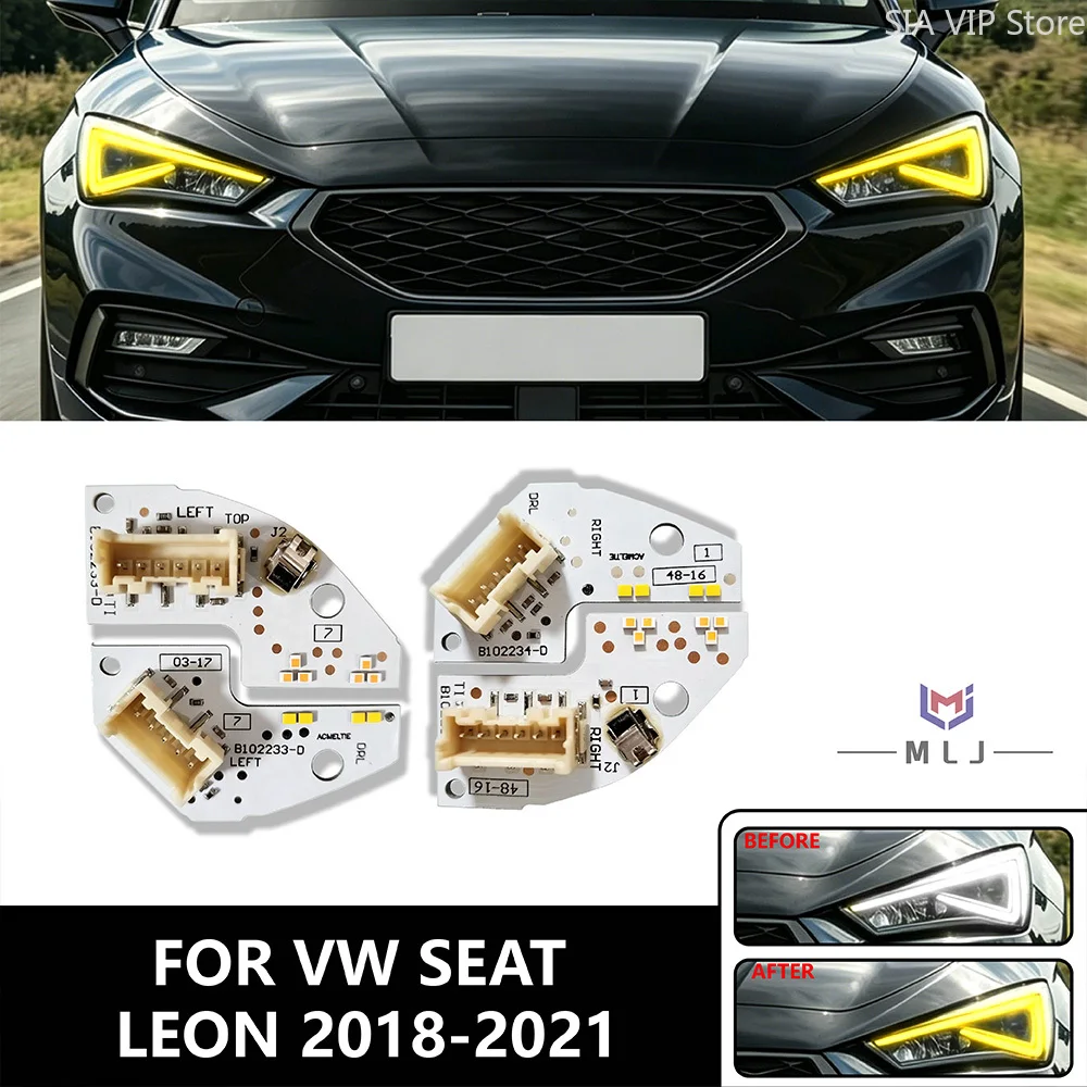 Lemon Yellow For 2018-2021 VW SEAT LEON Angel Eye Board Headlight DRL Light Guide Chip Turn Signal Chip OE 5F0941476A 5F0941475A
Lemon Yellow For 2018-2021 VW SEAT LEON Angel Eye Board Headlight DRL Light Guide Chip Turn Signal Chip OE 5F0941476A 5F0941475A