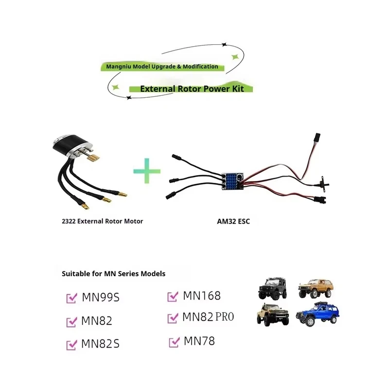 Mn Outrunner Brushless Power Upgrade Kit 2322 10T Motor Am32 Esc For Mn99s Mn168 Mn82 Mn78 Rc Crawler Car Modification
Mn Outrunner Brushless Power Upgrade Kit 2322 10T Motor Am32 Esc For Mn99s Mn168 Mn82 Mn78 Rc Crawler Car Modification