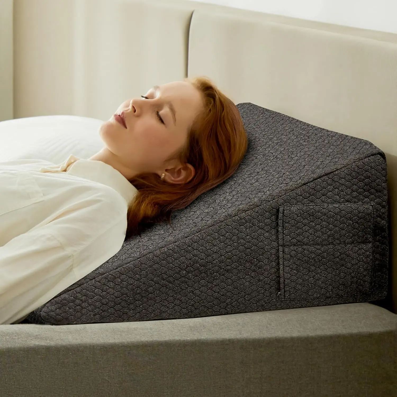 12-Inch Wedge Pillow for Back Support, Acid Reflux, Neck Pain Relief with Cooling Memory Foam Top in Dark Grey
12-Inch Wedge Pillow for Back Support, Acid Reflux, Neck Pain Relief with Cooling Memory Foam Top in Dark Grey