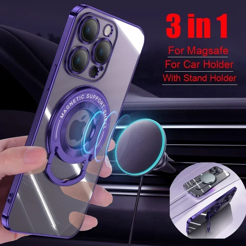 Transparent Silicone Case For iPhone 16 15 14 13 12 11 Pro Max 16Pro For Magsafe Magnet Wireless Stand Car Holder Glass Covers
Transparent Silicone Case For iPhone 16 15 14 13 12 11 Pro Max 16Pro For Magsafe Magnet Wireless Stand Car Holder Glass Covers