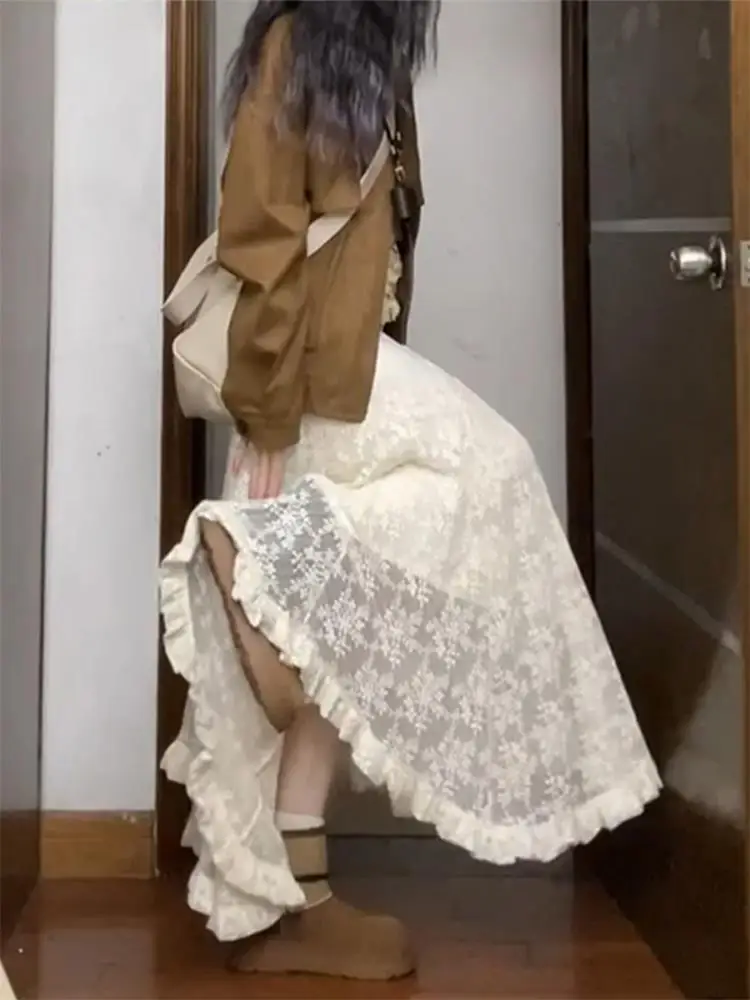 Белая асимметричная кружевная длинная юбка f для женщин, утягивающая юбка трапециевидной формы с высокой талией, корейская юбка для поездок на работу
Белая асимметричная кружевная длинная юбка f для женщин, утягивающая юбка трапециевидной формы с высокой талией, корейская юбка для поездок на работу