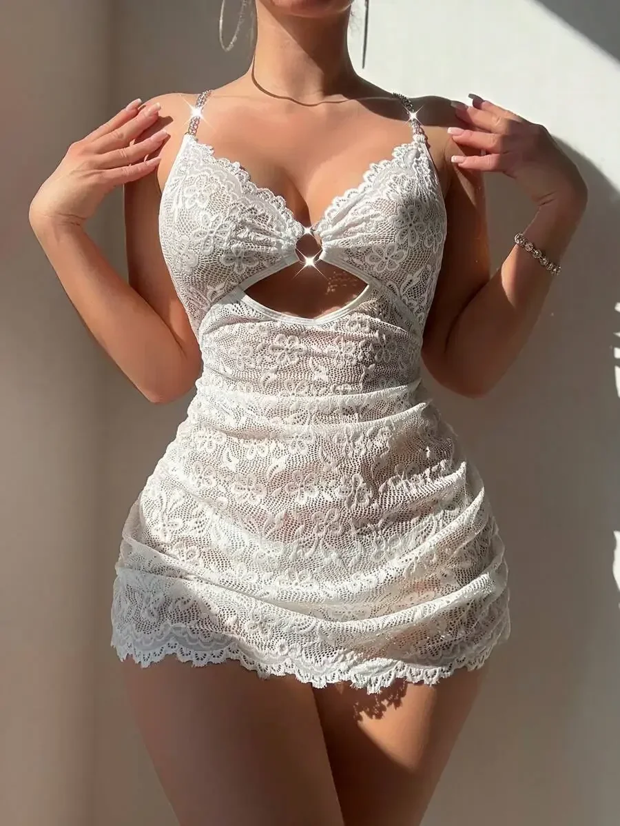Lace Wireless Sexy Nightgown Set For Women Wedding Sleepwear
Lace Wireless Sexy Nightgown Set For Women Wedding Sleepwear