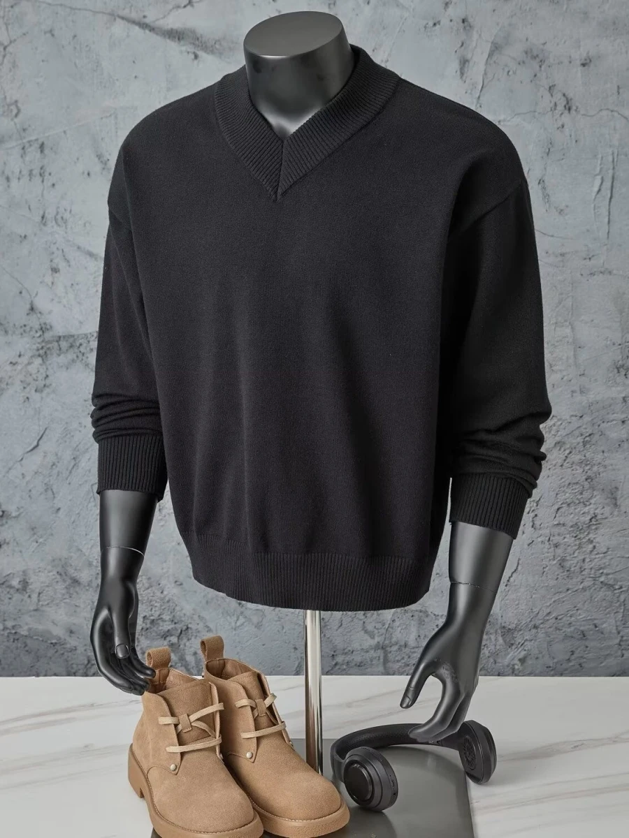 Мужской вязаный свитер с V-образным вырезом для осени и зимы, повседневный, свободного кроя, базовый слой, комфортный, мягкий, из смесового полиэстера
Мужской вязаный свитер с V-образным вырезом для осени и зимы, повседневный, свободного кроя, базовый слой, комфортный, мягкий, из смесового полиэстера