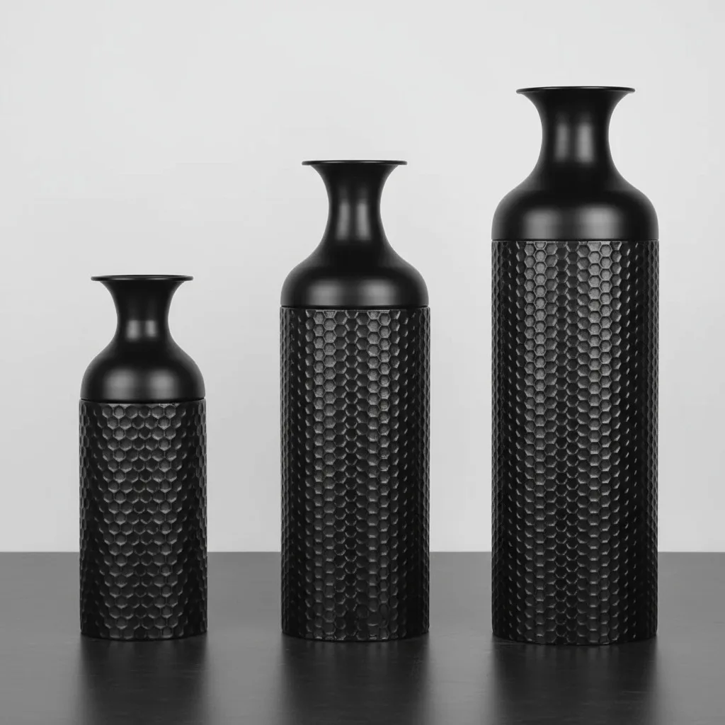 Leqiao Cross-border Metal American Floor Vase Black Wrought Iron Vase Honeycomb Texture Removable 3-piece Set
Leqiao Cross-border Metal American Floor Vase Black Wrought Iron Vase Honeycomb Texture Removable 3-piece Set