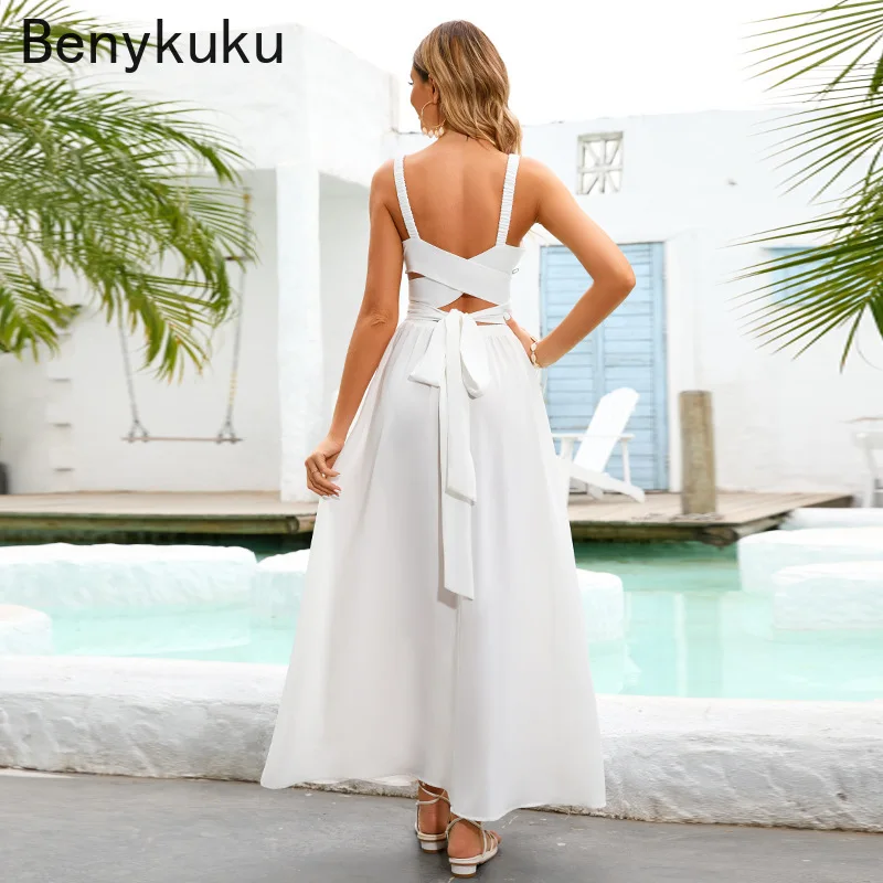 French Open Back Backless Slim Maxi Dresses Summer Women Spaghetti Strap Hollow Out Bandage Long Dress Sexy Club Party Vestidos
French Open Back Backless Slim Maxi Dresses Summer Women Spaghetti Strap Hollow Out Bandage Long Dress Sexy Club Party Vestidos