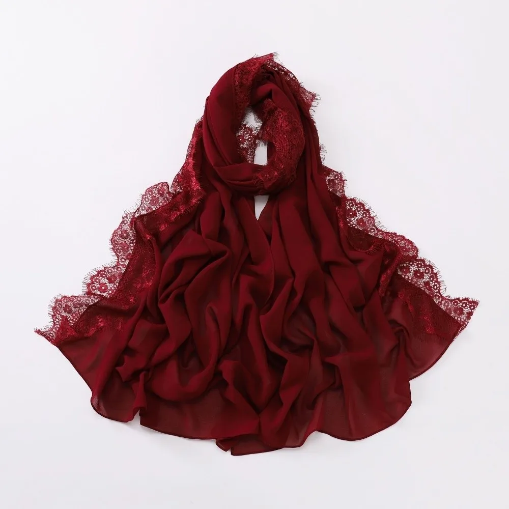 Elegant Solid Color Silk Scarf Lace Edge Long Chiffon Hijab Veil Breathable Soft Ramadan Headscarf Women Headwear
Elegant Solid Color Silk Scarf Lace Edge Long Chiffon Hijab Veil Breathable Soft Ramadan Headscarf Women Headwear