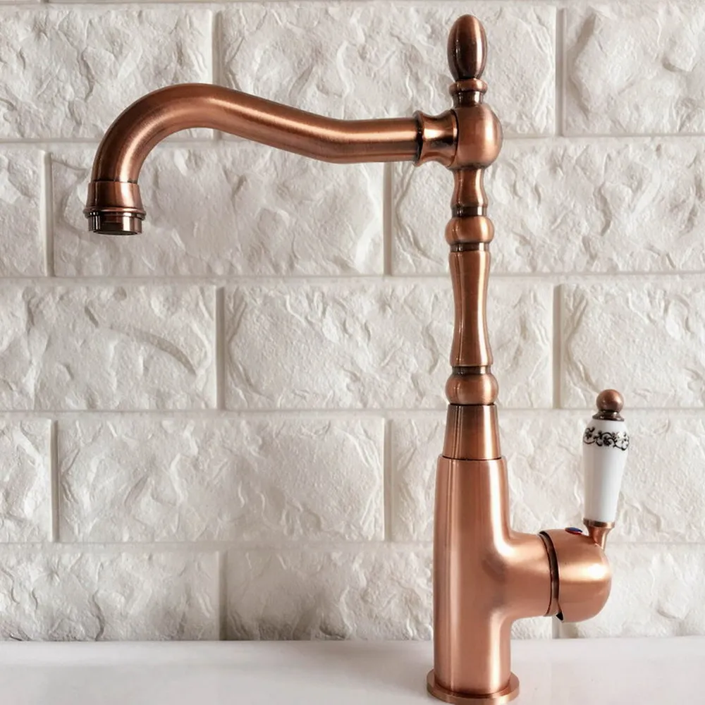 Basin Faucets Red Copper Bathroom Sink Mixer Deck Mount Single Handle Single Hole Bathroom Faucet Brass Hot and Cold Tap
Basin Faucets Red Copper Bathroom Sink Mixer Deck Mount Single Handle Single Hole Bathroom Faucet Brass Hot and Cold Tap