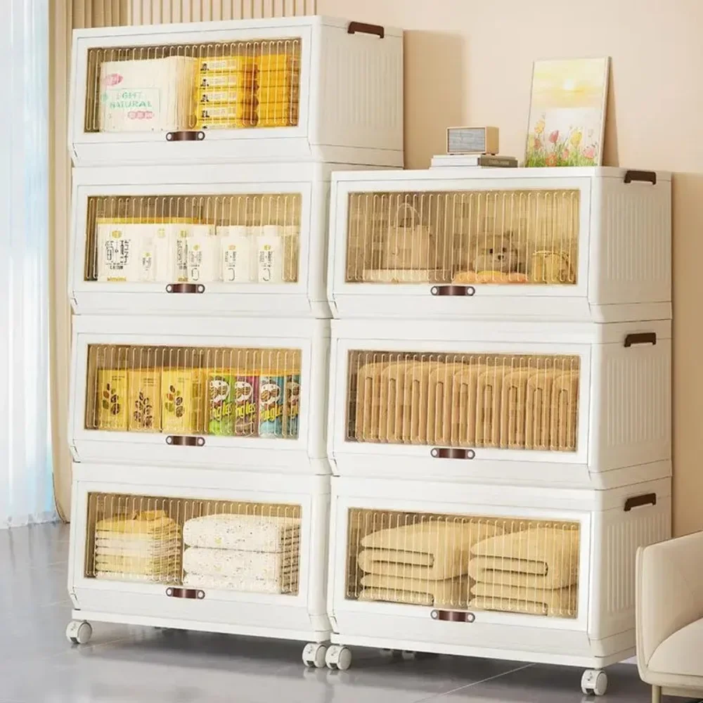 Foldable Storage Box Multi-Layer Storages Cabinet With Flip Cover And Wheels Installation-Free Movable Folding Storage Cabinet
Foldable Storage Box Multi-Layer Storages Cabinet With Flip Cover And Wheels Installation-Free Movable Folding Storage Cabinet