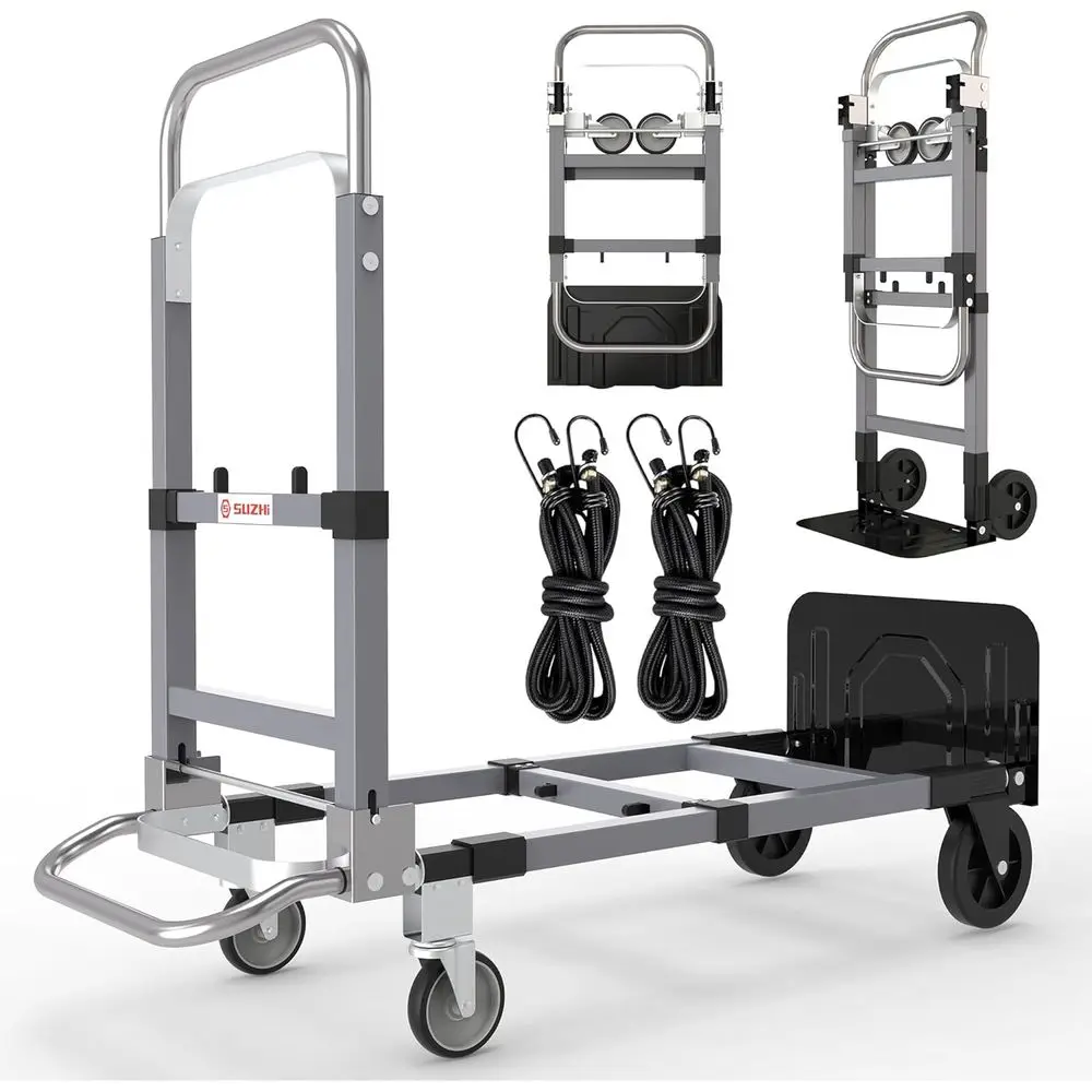 3 in 1 Convertible Hand Truck Dolly Cart with Wheels Collapsible/olding handtruck Dolly / 2 Straps/Adjustable Height/or Lages/Ca
3 in 1 Convertible Hand Truck Dolly Cart with Wheels Collapsible/olding handtruck Dolly / 2 Straps/Adjustable Height/or Lages/Ca