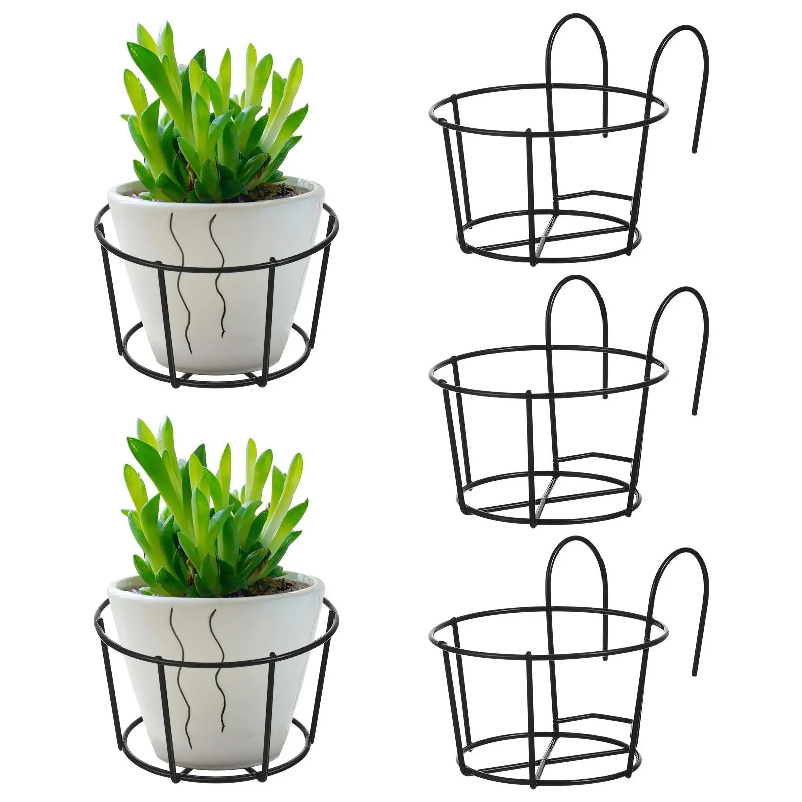 5 pcs Round Hanging Flowerpot Holder Flowerpot Rack Durable Iron Lightweight Balcony Plant Stand Gardening Flower Holder
5 pcs Round Hanging Flowerpot Holder Flowerpot Rack Durable Iron Lightweight Balcony Plant Stand Gardening Flower Holder