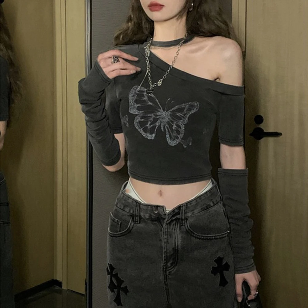 Casual Style Halter Neck Shirt Daily Commuting Top Top Butterfly Pattern Hot Girl Style No Collar Neckline Slightly Elastic
Casual Style Halter Neck Shirt Daily Commuting Top Top Butterfly Pattern Hot Girl Style No Collar Neckline Slightly Elastic