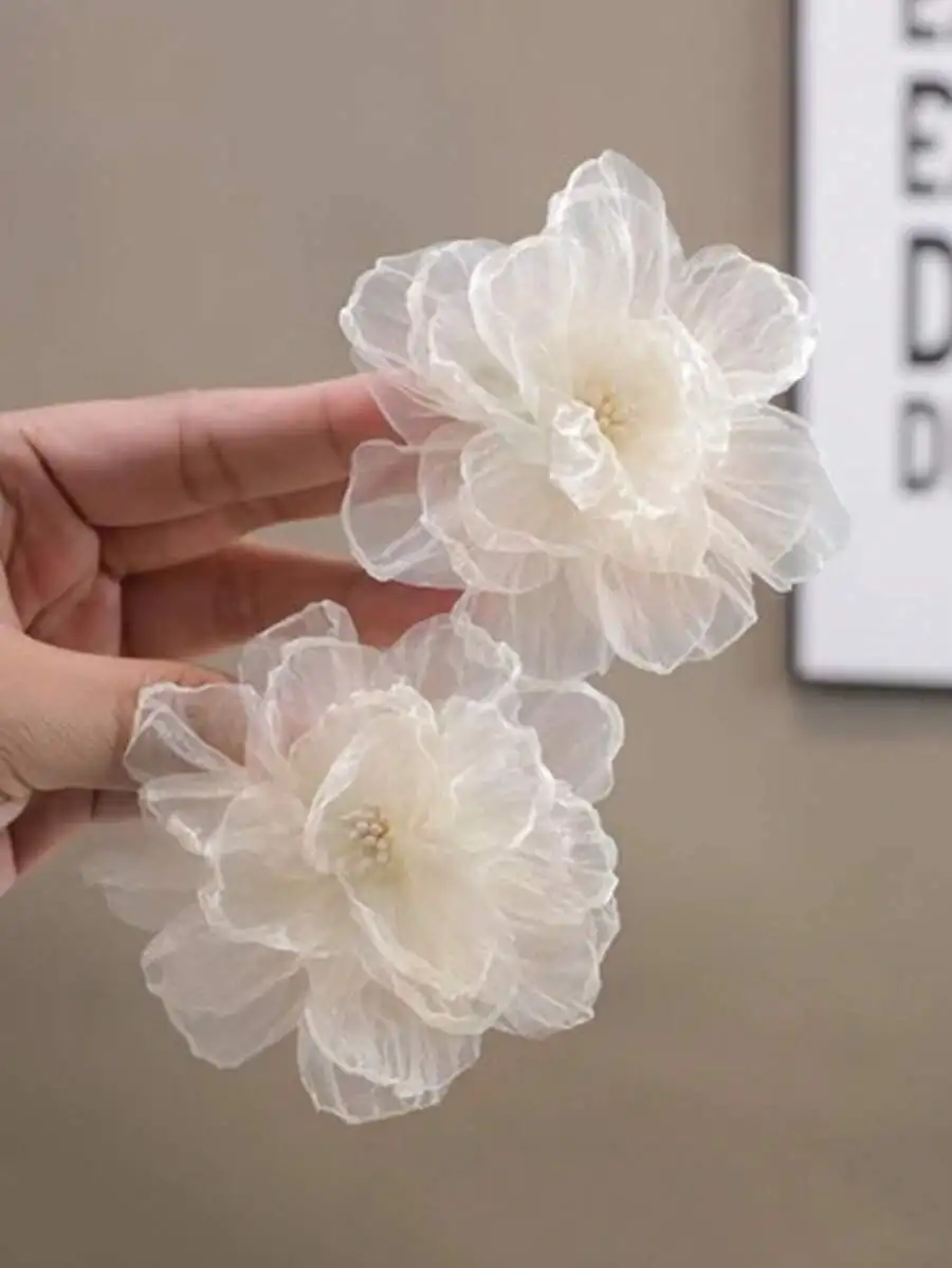 2pcs Womens White Mesh Flower Hair Clips Boho Style Barrettes Hair Accessories
2pcs Womens White Mesh Flower Hair Clips Boho Style Barrettes Hair Accessories