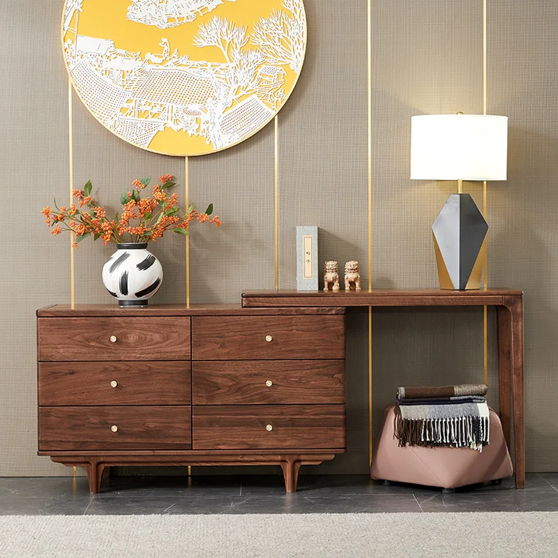 Black walnut chest of drawers integrated dresser storage cabinet solid wood six-chest of drawers makeup table
Black walnut chest of drawers integrated dresser storage cabinet solid wood six-chest of drawers makeup table