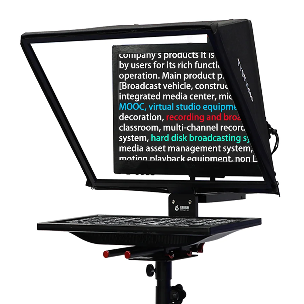 In Stock TS200 20-inch single screen tempered prompter glass studio teleprompter with remote control autocue broadcast gradecast
In Stock TS200 20-inch single screen tempered prompter glass studio teleprompter with remote control autocue broadcast gradecast