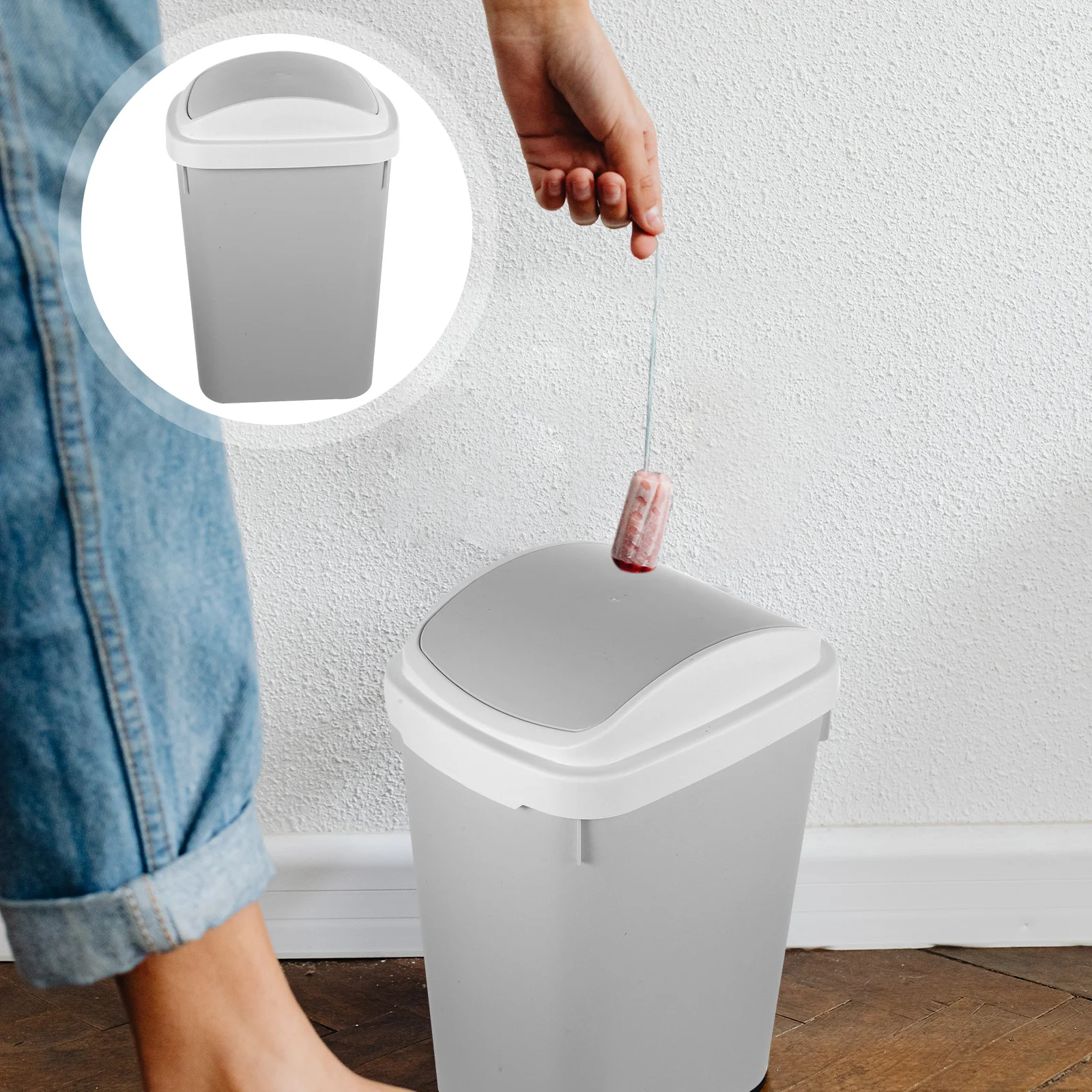 1pc Flip Trash Can Pearl White Small Size Swing Lid Garbage Bin for Bathroom Kitchen Bedroom Home Use PlasticTrashCan
1pc Flip Trash Can Pearl White Small Size Swing Lid Garbage Bin for Bathroom Kitchen Bedroom Home Use PlasticTrashCan