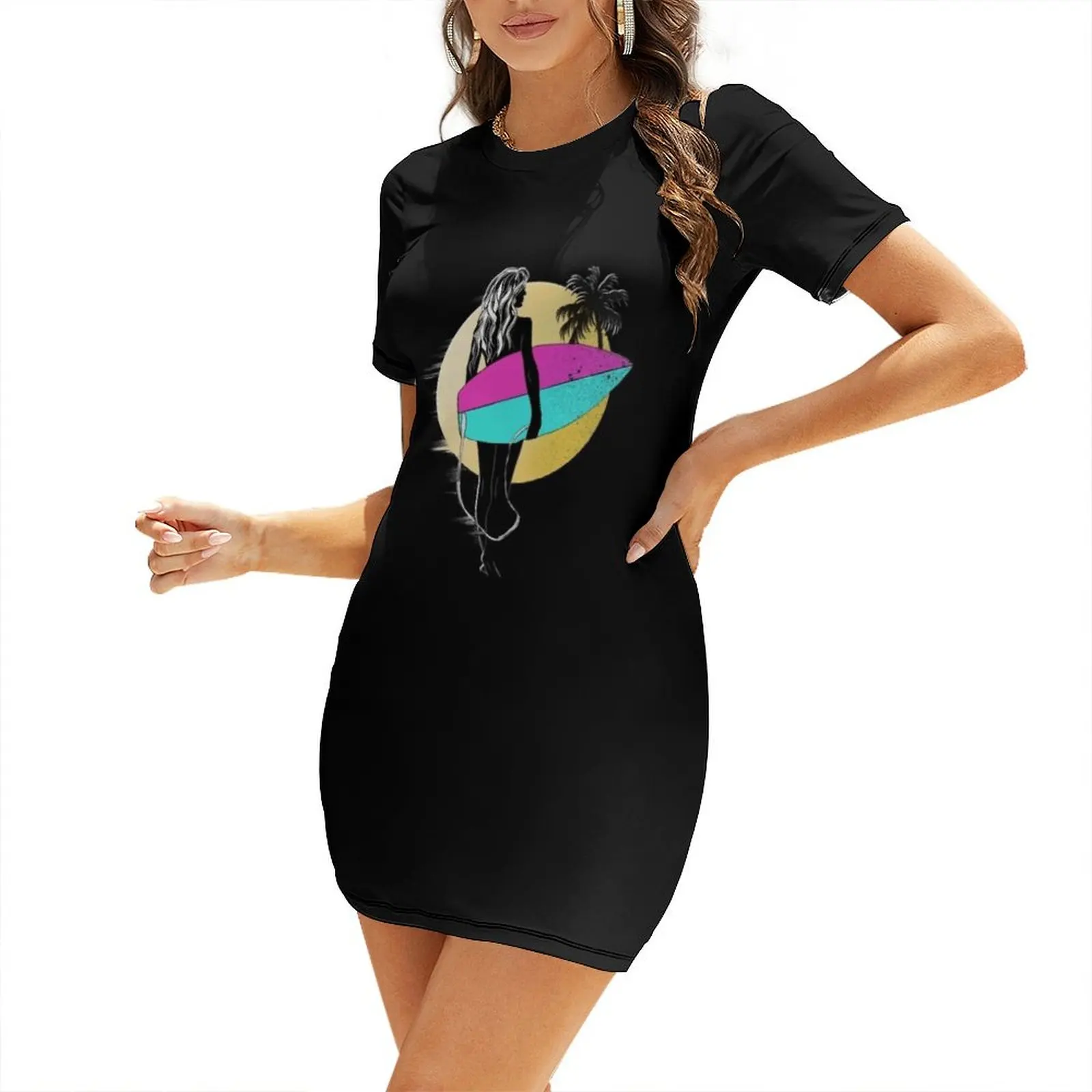 Surfing girl,surf,surfer T-shirt. Short Sleeved Dress elegant women's sets Dress woman summer dress woman 2025
Surfing girl,surf,surfer T-shirt. Short Sleeved Dress elegant women's sets Dress woman summer dress woman 2025