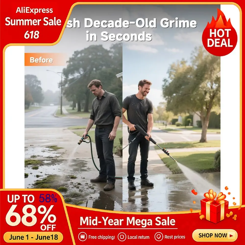 Wall Mounted Pressure Washer Essential Upgraded 1800W Motor, 2900 PSI, 2.2 GPM Electric Power Washer, Automatic Rewind, Custom
Wall Mounted Pressure Washer Essential Upgraded 1800W Motor, 2900 PSI, 2.2 GPM Electric Power Washer, Automatic Rewind, Custom
