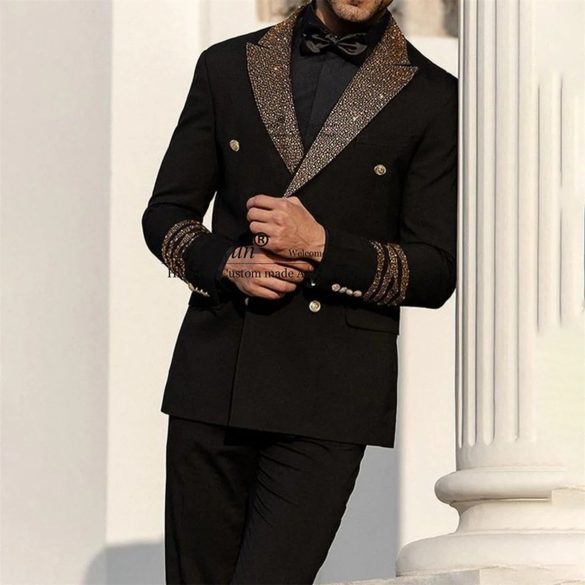 Luxury Gold Sequins Beaded Men Suits Peaked Lapel Wedding Groom Tuxedos 2 Pieces Male Prom Blazers Pants Sets Terno Masculino
Luxury Gold Sequins Beaded Men Suits Peaked Lapel Wedding Groom Tuxedos 2 Pieces Male Prom Blazers Pants Sets Terno Masculino