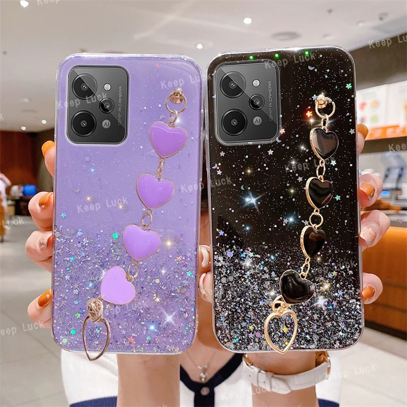Love Heart Wrist Chain Phone Case For OPPO Realme C31 C35 C30 C25 C25Y C21 C21Y C17 C12 C11 9i 7i 8 8i Pro Glitter Bumper Cover
Love Heart Wrist Chain Phone Case For OPPO Realme C31 C35 C30 C25 C25Y C21 C21Y C17 C12 C11 9i 7i 8 8i Pro Glitter Bumper Cover