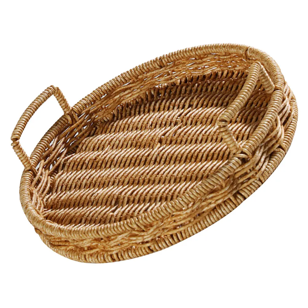 Rattan Bread Basket Storage for Kitchen Fruit Woven Baskets Snack Tray Imitation Plate Round Food
Rattan Bread Basket Storage for Kitchen Fruit Woven Baskets Snack Tray Imitation Plate Round Food
