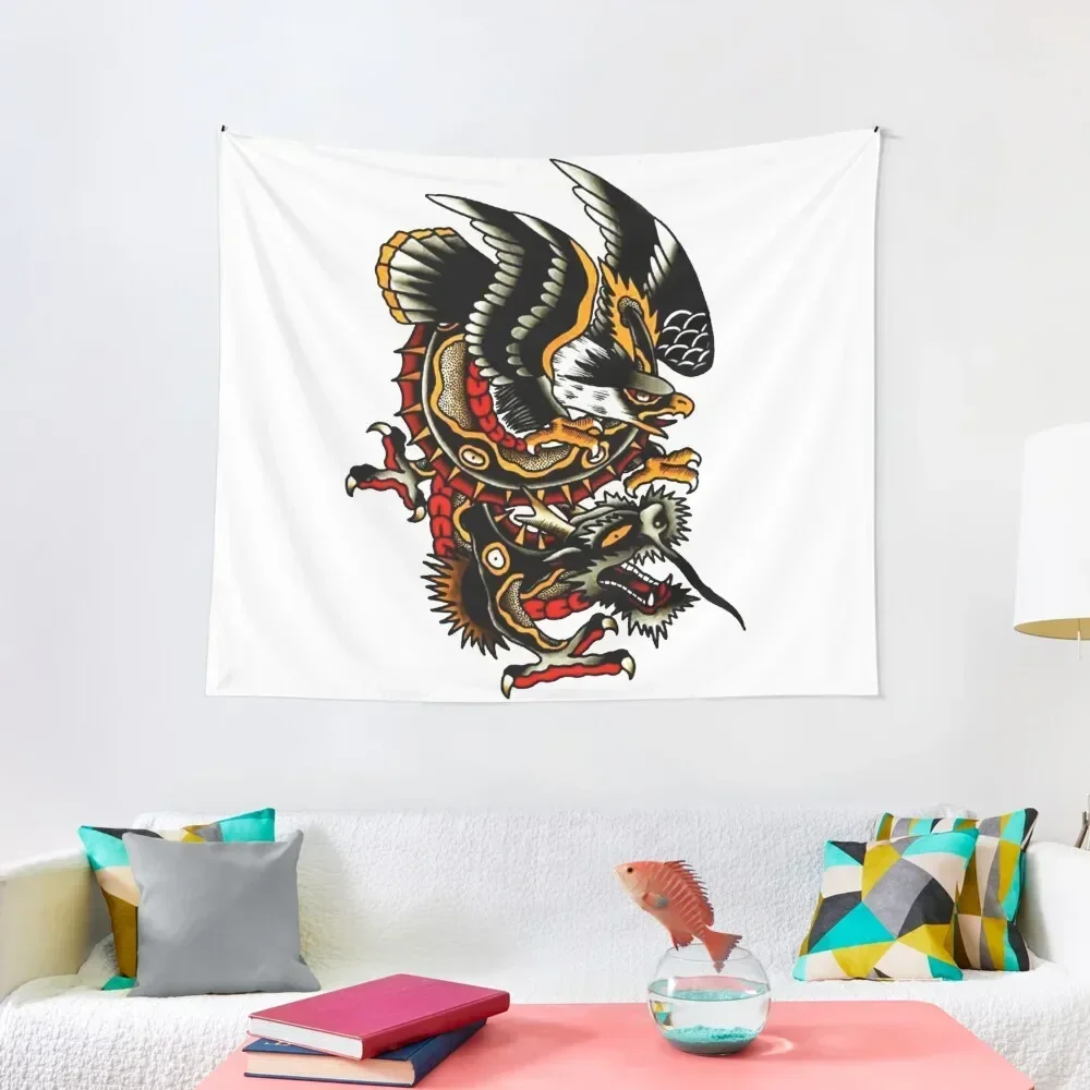 Traditional Bald Eagle Fighting Dragon Tattoo Tapestry Wallpaper Bedroom Room Decorations Tapestry
Traditional Bald Eagle Fighting Dragon Tattoo Tapestry Wallpaper Bedroom Room Decorations Tapestry