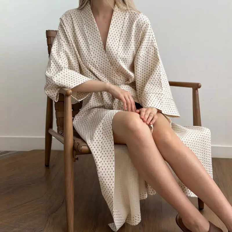Women Spring Autumn Bathrobe Gown Sexy Cotton Robe Lace-Up Loose Home Clothes Dressing Gown Sleepwear Comfy Home Wear Nightwear
Women Spring Autumn Bathrobe Gown Sexy Cotton Robe Lace-Up Loose Home Clothes Dressing Gown Sleepwear Comfy Home Wear Nightwear