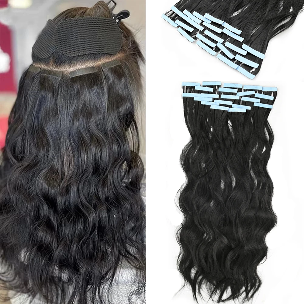 Synthetic Black Tape in Hair Extensions 24 Inch Women Tape in Extensions Natural Body Wave Hair Extensions 20pcs/pack
Synthetic Black Tape in Hair Extensions 24 Inch Women Tape in Extensions Natural Body Wave Hair Extensions 20pcs/pack