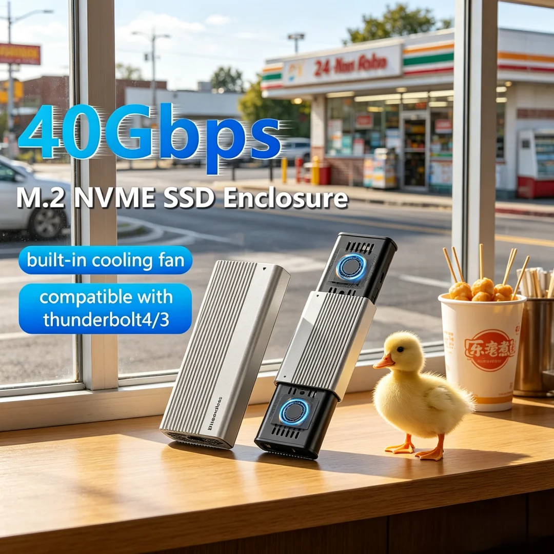 Ultimate Exquisite USB4 40Gbps M.2 NVMe SSD Enclosure with Cooling Fan PCIe 4.0 Solid State Drive Case Compatible by Thunderbo
Ultimate Exquisite USB4 40Gbps M.2 NVMe SSD Enclosure with Cooling Fan PCIe 4.0 Solid State Drive Case Compatible by Thunderbo