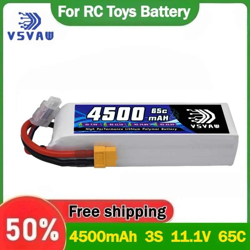 Compatible Drone Battery 4500mAh 3S 11.1V 65C for Remote Control Helicopter FPV Car Model Boat Model RC Lithium Battery
Compatible Drone Battery 4500mAh 3S 11.1V 65C for Remote Control Helicopter FPV Car Model Boat Model RC Lithium Battery