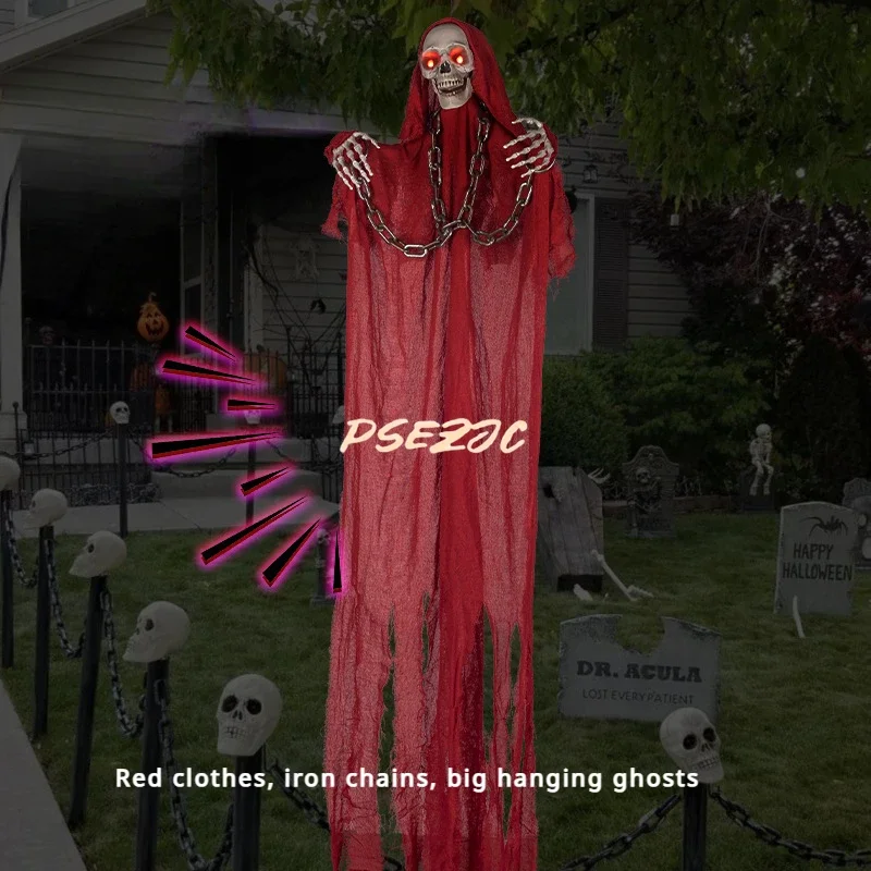 Halloween Ghost Decoration Terrifying Red Clothes Iron Chains Ghost Luminescence Sound Props Ghost House Decoration
Halloween Ghost Decoration Terrifying Red Clothes Iron Chains Ghost Luminescence Sound Props Ghost House Decoration