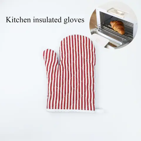Effective Heat-insulating Gloves Cotton Linen Non-woven Lining Thickened High Temperature Microwave Steamer Oven Baking Supplies