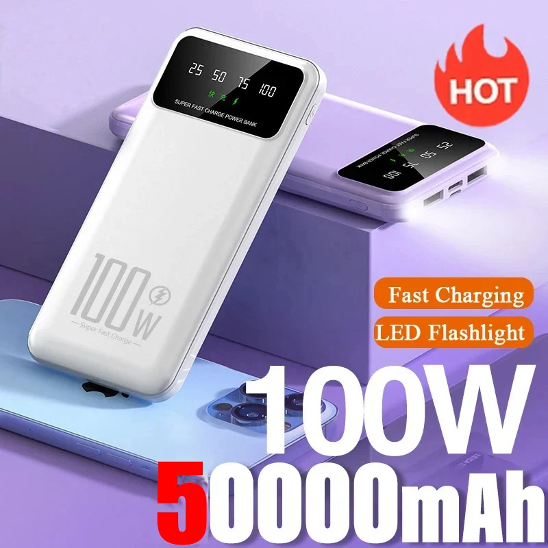 50000mAh Power Bank 100W Super Fast Charging for Huawei Samsung Portable External Battery Charger for iPhone Xiaomi Powerbank
50000mAh Power Bank 100W Super Fast Charging for Huawei Samsung Portable External Battery Charger for iPhone Xiaomi Powerbank