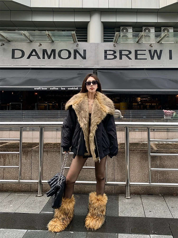 DengDeng американский ретро мотоцикл Sle с тонким воротником на меховой подкладке вниз Jaet тяжелая теплая женская верхняя одежда
DengDeng американский ретро мотоцикл Sle с тонким воротником на меховой подкладке вниз Jaet тяжелая теплая женская верхняя одежда