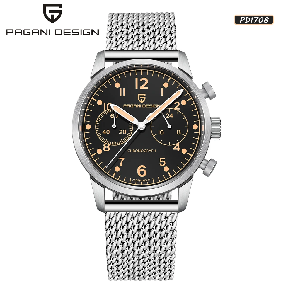 2023 New PAGANI DESIGN PD1708 Men Quartz Watch VK64 Movement Classic Dial 100M Waterproof Stainless Steel Clock Reloj Hombre
2023 New PAGANI DESIGN PD1708 Men Quartz Watch VK64 Movement Classic Dial 100M Waterproof Stainless Steel Clock Reloj Hombre