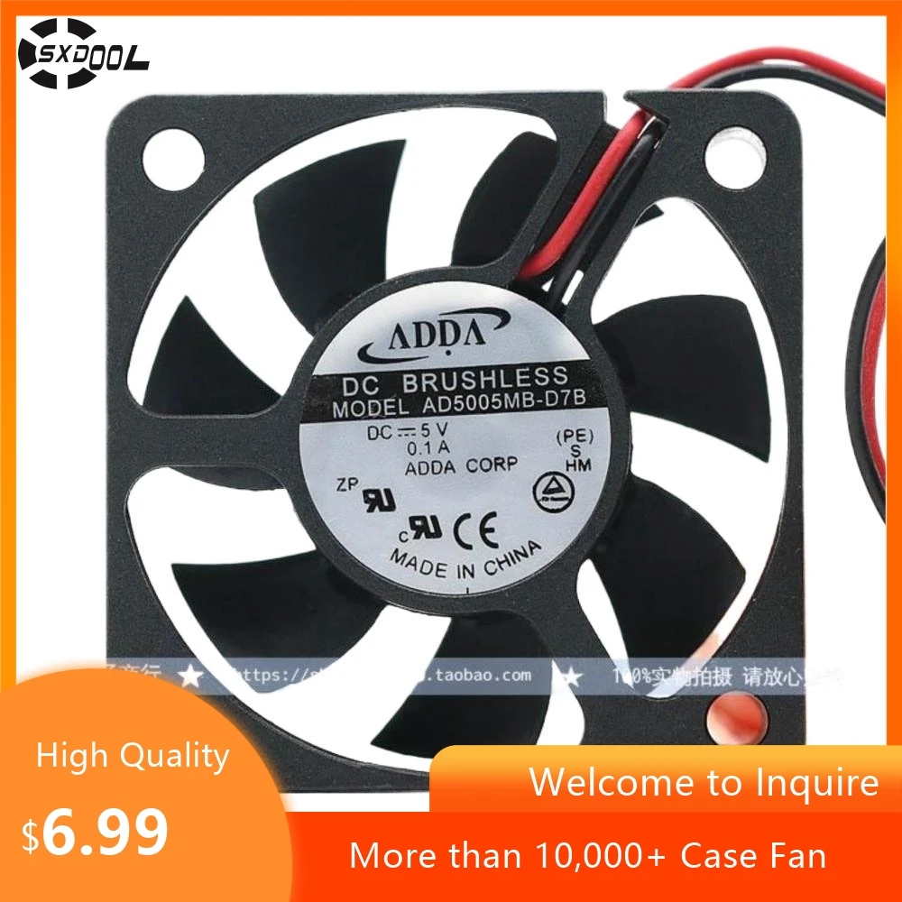 5cm Fan for ADDA AD5005HB-D7B 50mm 5V 0.3A Dual Ball Bearing Cooling Fan | Durable and High-Performance, Reliable Airflow
5cm Fan for ADDA AD5005HB-D7B 50mm 5V 0.3A Dual Ball Bearing Cooling Fan | Durable and High-Performance, Reliable Airflow