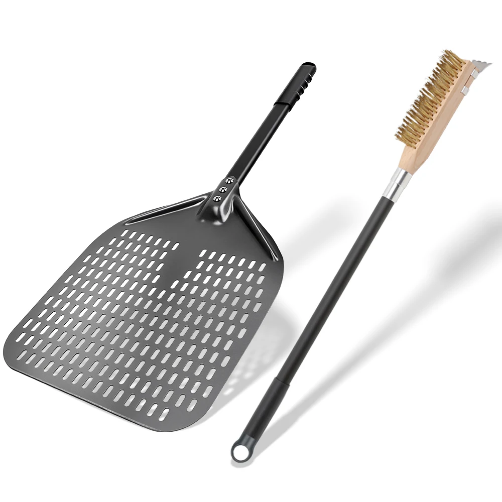 Pizza Oven Brush&Pizza Peel Set Perforated Shovel Paddle Grill Clean Copper Stove Brush Bristle Brass Turning Peel Kitchen Tool
Pizza Oven Brush&Pizza Peel Set Perforated Shovel Paddle Grill Clean Copper Stove Brush Bristle Brass Turning Peel Kitchen Tool