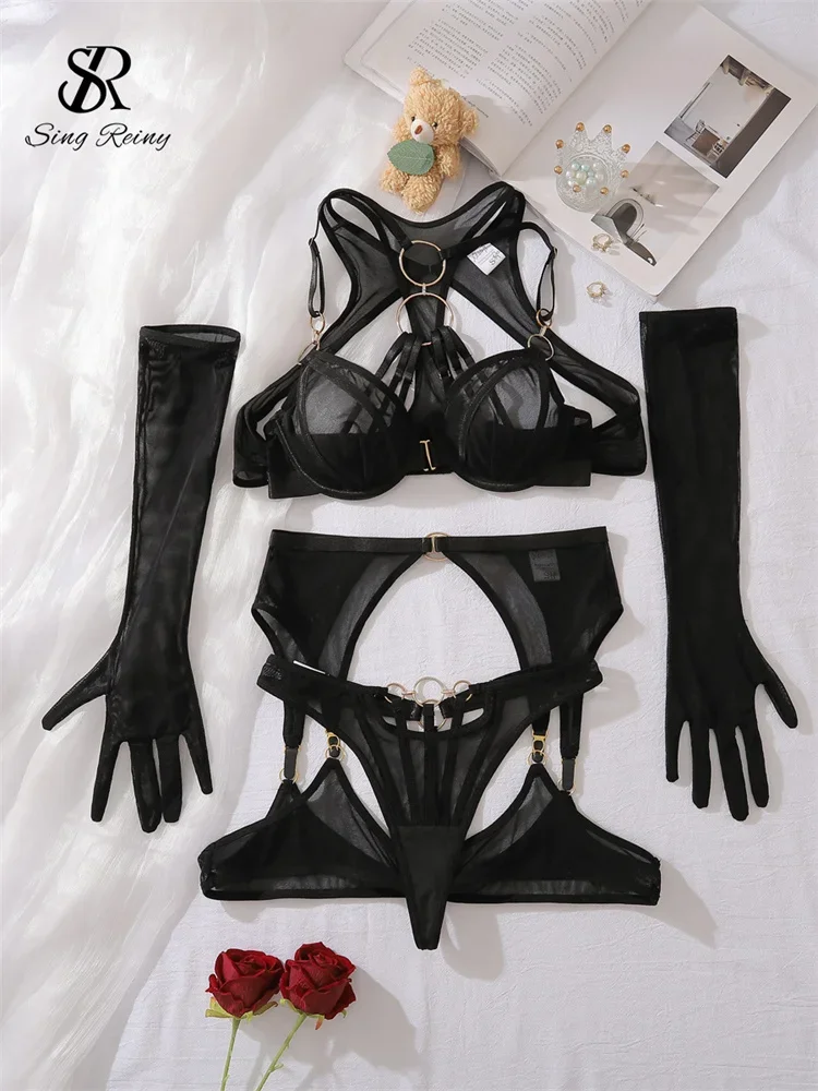 SINGREINY 2025 Female Sheer Spliced Sexuality Underwear Sets Gloove Design Slim Sleepwear Fashion Hollow Out Sexy Lingerie Suits
SINGREINY 2025 Female Sheer Spliced Sexuality Underwear Sets Gloove Design Slim Sleepwear Fashion Hollow Out Sexy Lingerie Suits