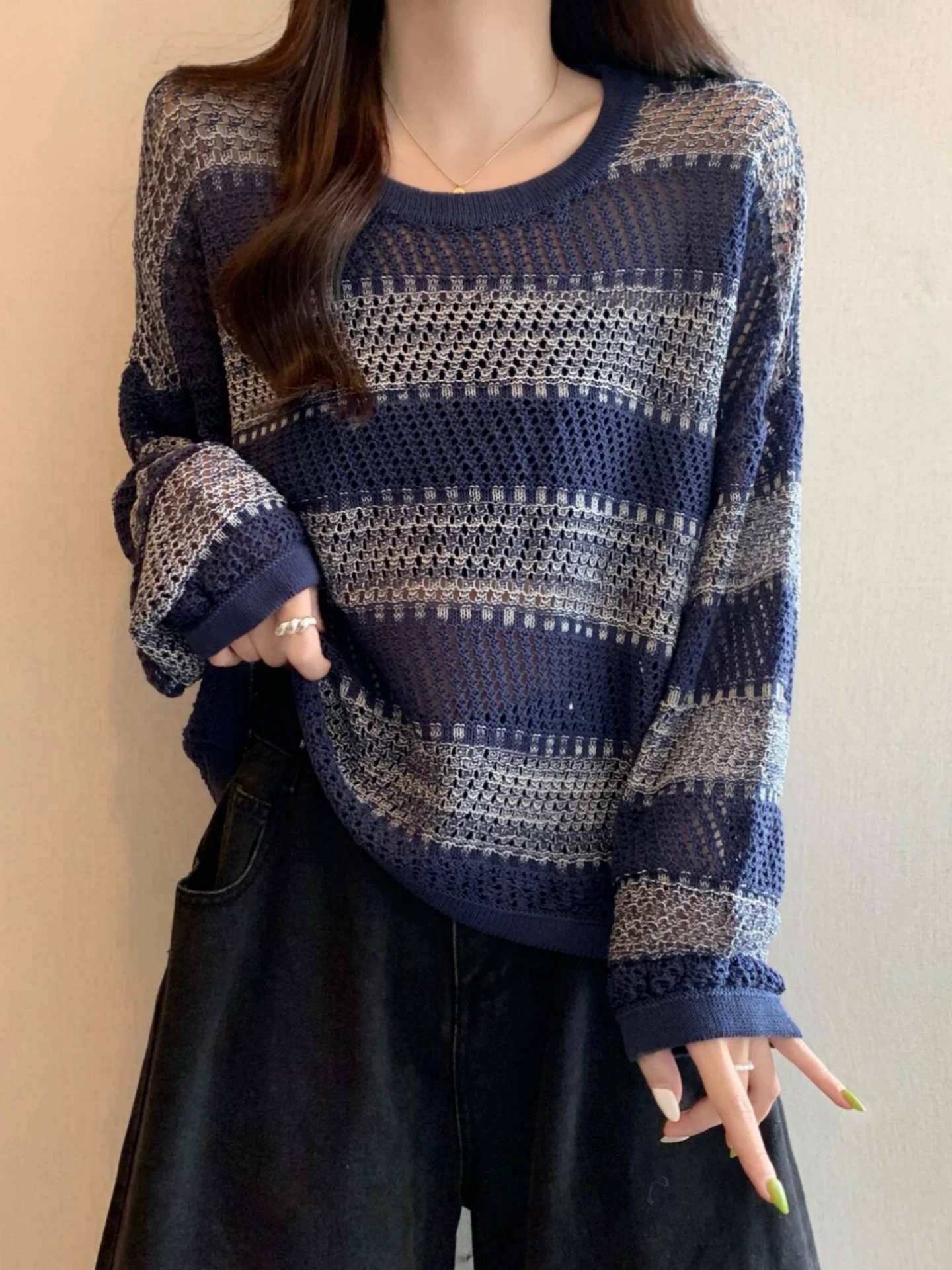 Women's Knitted Hollow out Striped Long Sleeve Base Layer Top Slimming Design Comfortable Soft Style Commute Fashion
Women's Knitted Hollow out Striped Long Sleeve Base Layer Top Slimming Design Comfortable Soft Style Commute Fashion