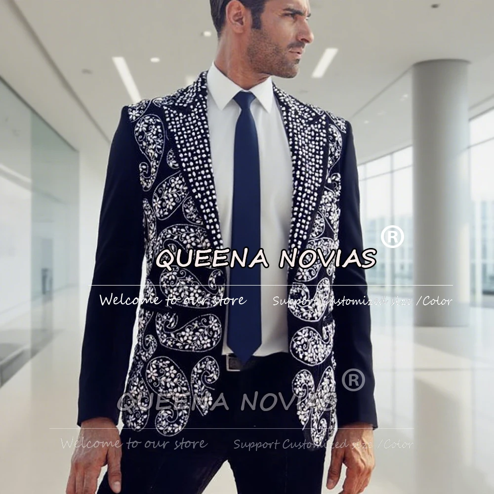 Luxury Men's Suit Beaded Stone Prom Blazer Customized 2-Piece Sets Man Formal Occasion Groom Wedding Tuxedo traje de hombre 2026
Luxury Men's Suit Beaded Stone Prom Blazer Customized 2-Piece Sets Man Formal Occasion Groom Wedding Tuxedo traje de hombre 2026