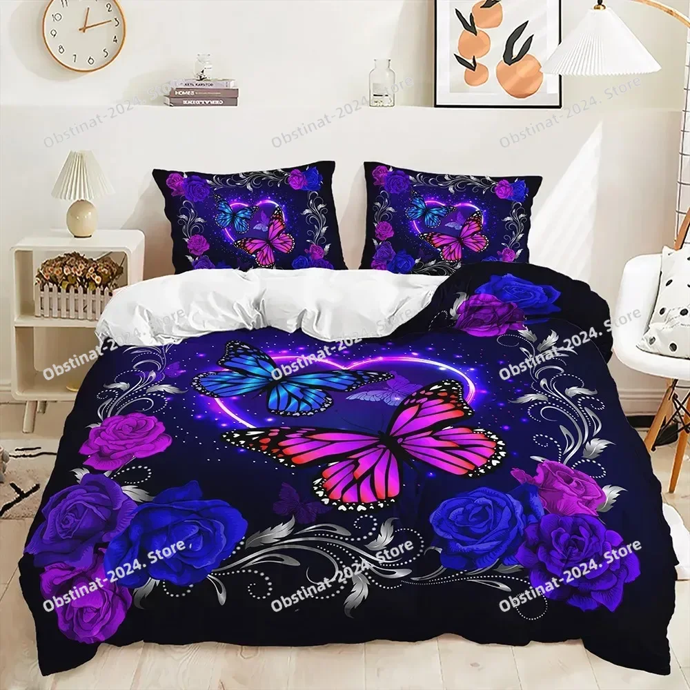 Purple Butterfly Rose Bedding Sets Fashion Duvet Cover Sets Twin Full Queen King Size Pillowcase for Kids Adult Gift Bed Linen
Purple Butterfly Rose Bedding Sets Fashion Duvet Cover Sets Twin Full Queen King Size Pillowcase for Kids Adult Gift Bed Linen