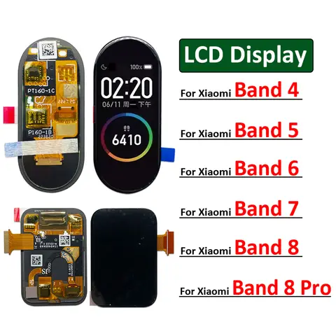 New For Xiaomi Mi Band 4 5 6 7 8 Pro 8Pro LCD Display Touch Screen Digitizer Assembly For Xiaomi Mi Band5 Band6 Band7 Band8
