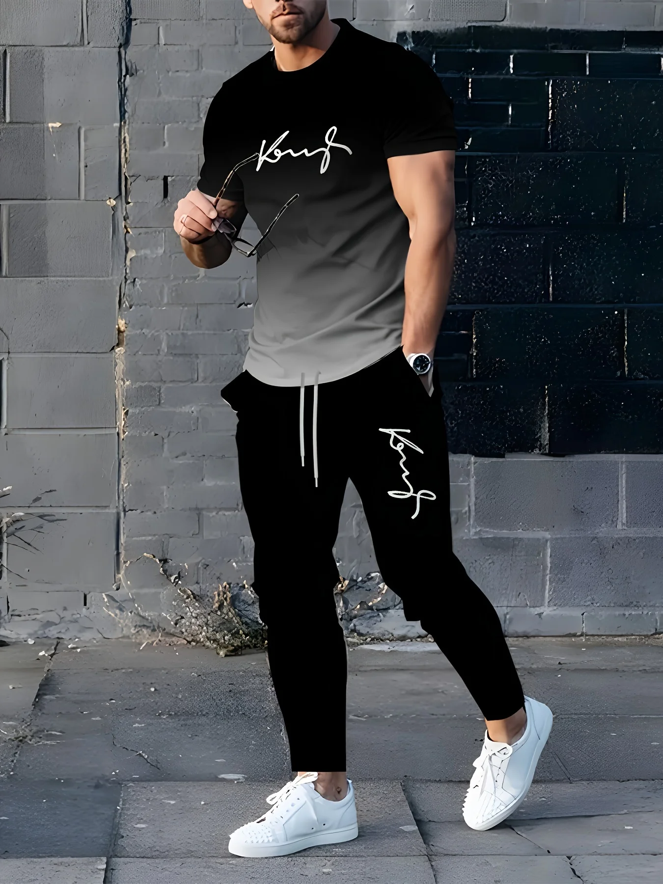 Men's Summer Autumn Luxury Fashion Comfort Set 3D Gradient Letter Print Casual Street Trendy Cool Short Sleeve Drawstring Pants
Men's Summer Autumn Luxury Fashion Comfort Set 3D Gradient Letter Print Casual Street Trendy Cool Short Sleeve Drawstring Pants