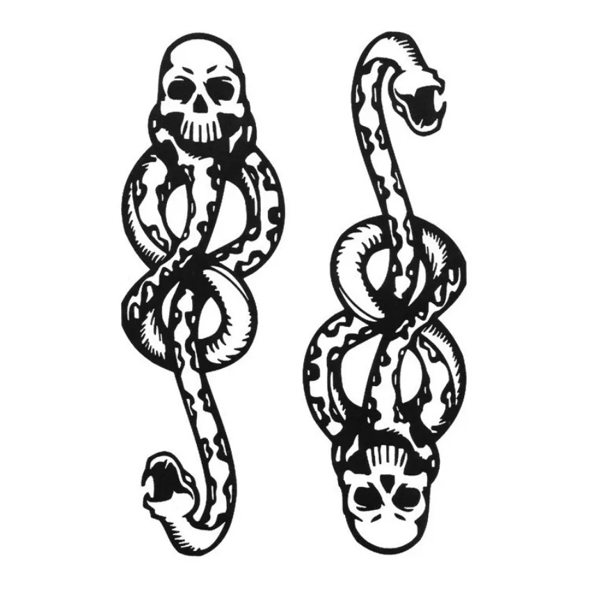 New snake for Halloween, disposable tattoo stickers, dark cool wind flower arms, skull snake sticker MINI
New snake for Halloween, disposable tattoo stickers, dark cool wind flower arms, skull snake sticker MINI