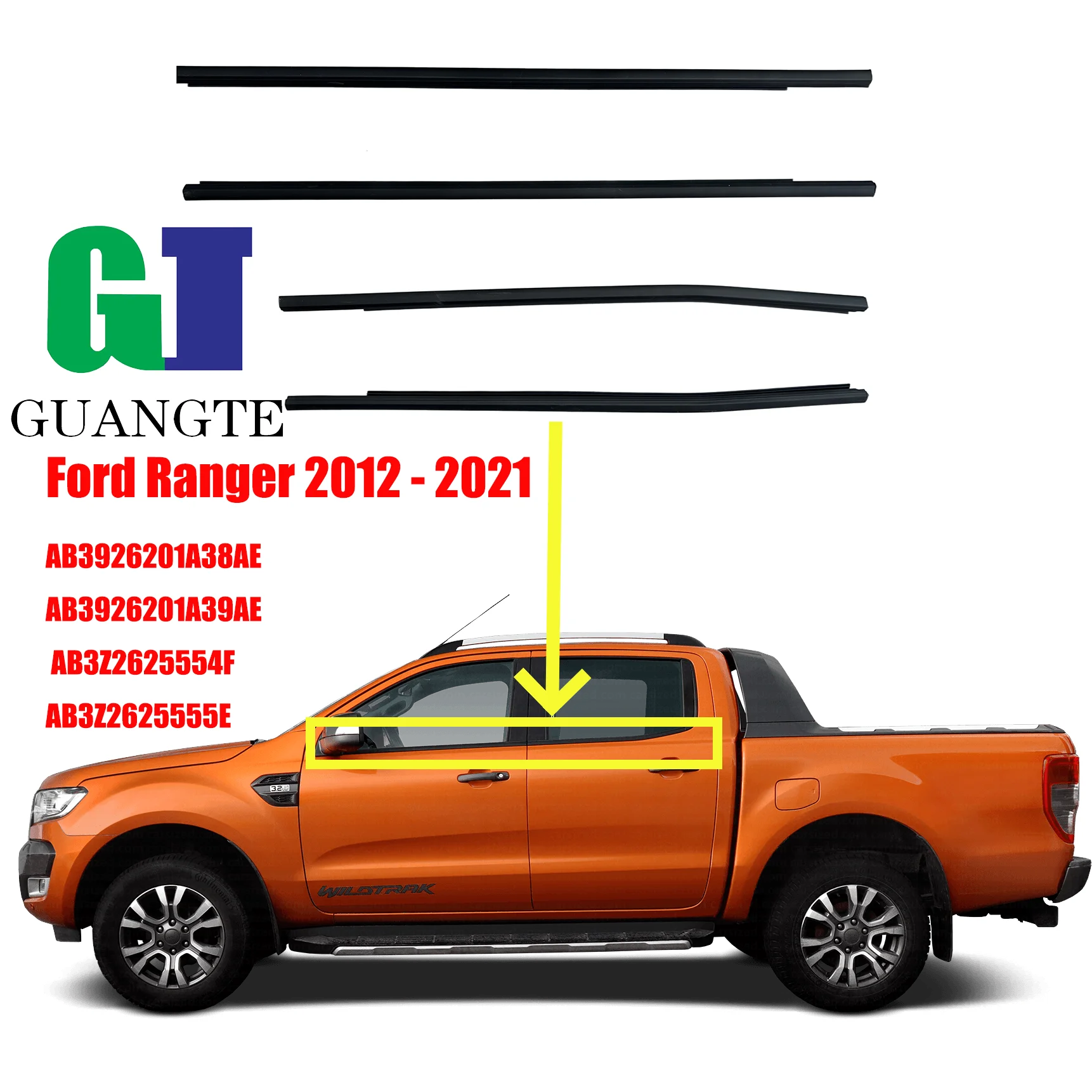 4PCS BLACK For Ford Ranger 2012 - 2021 Window Outer Weatherstrip Door Glass Rubber Belt Moulding AB3926201A39AE
4PCS BLACK For Ford Ranger 2012 - 2021 Window Outer Weatherstrip Door Glass Rubber Belt Moulding AB3926201A39AE