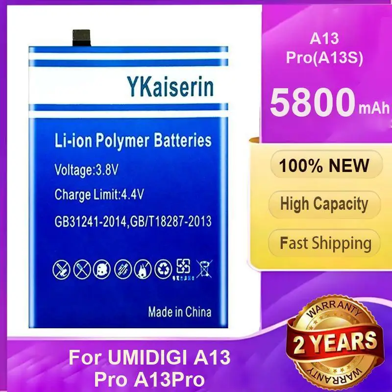 YKaiserin Bateria для Umidigi A13 Pro Max 5G, 5800 мАч, аккумулятор большой емкости, гарантия, 2 года, бесплатные инструменты
YKaiserin Bateria для Umidigi A13 Pro Max 5G, 5800 мАч, аккумулятор большой емкости, гарантия, 2 года, бесплатные инструменты
