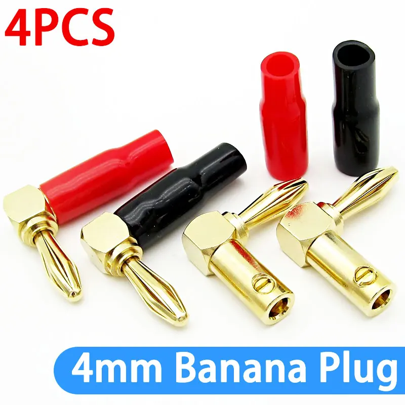 4PCS 4mm Banana Plug Soft Plastic Shell 90 Degree Banana Connector Gold Plating Red Black for Audio Video Speaker
4PCS 4mm Banana Plug Soft Plastic Shell 90 Degree Banana Connector Gold Plating Red Black for Audio Video Speaker