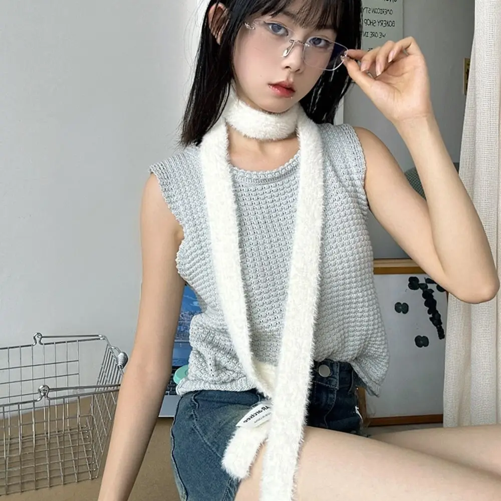 Sweet Solid Color Wool Shawl Y2K Harajuku Knitted Scarf Ribbon Dressing Decoration Long Narrow Scarves Ladies
Sweet Solid Color Wool Shawl Y2K Harajuku Knitted Scarf Ribbon Dressing Decoration Long Narrow Scarves Ladies